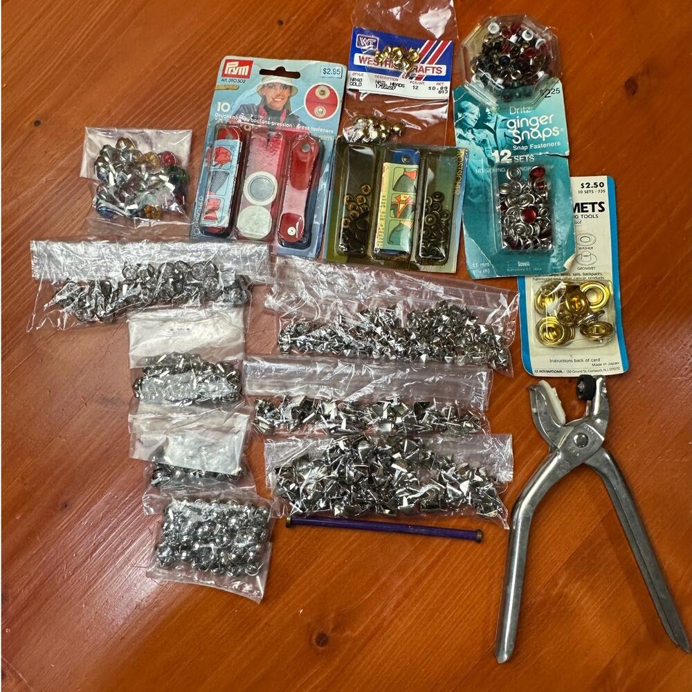 Crafting Supplies - Studs, Snaps, Grommets, Nail Heads and Tools